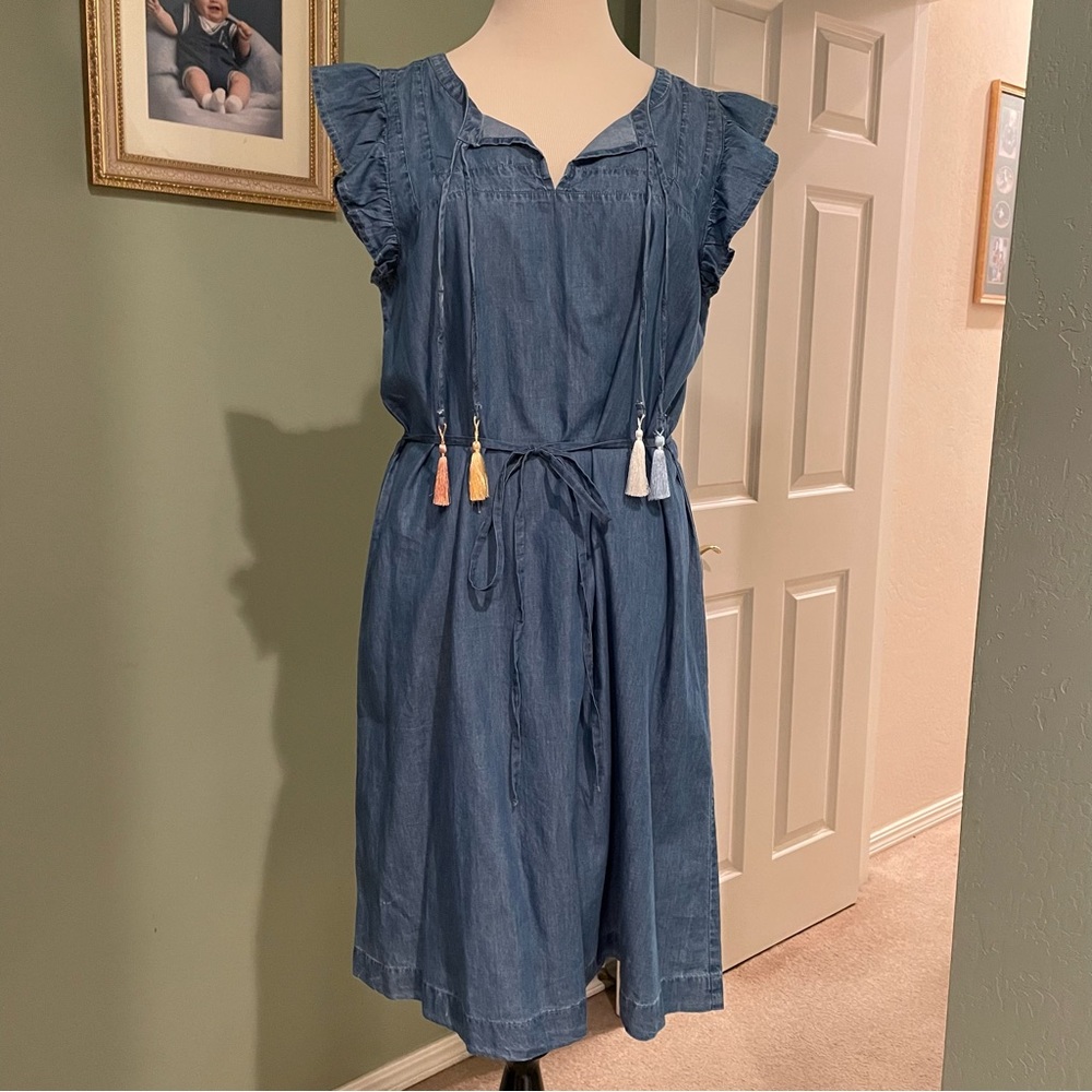 NWT Loft Chambray Dress Size L (Tall)